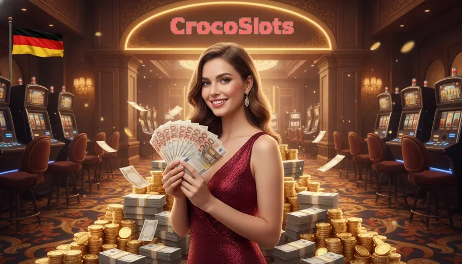 CrocoSlots Android-App Startbildschirm mit Slot-Lobby